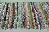 Handmade Moroccan Berber Rag Rug - Colorful Striped Shag Design