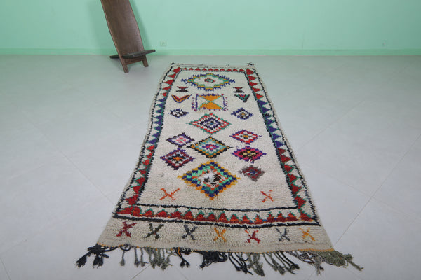 Azilal berber Moroccan rug - 3.8 FT X 9 FT | Colorful handwoven carpet