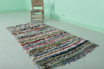 Handmade Moroccan Berber Rag Rug - Colorful Striped Shag Design