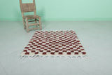 Small Moroccan Checkered Rug – 2.7 x 3 ft