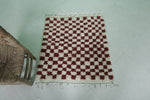 Small Moroccan Checkered Rug – 2.7 x 3 ft