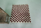 Small Moroccan Checkered Rug – 2.7 x 3 ft