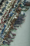 Handmade Moroccan Berber Rag Rug - Colorful Striped Shag Design