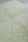 6.6 x 8.5 FT Minimalist Moroccan Rug - Ivory with Subtle Geometric Design