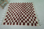 Small Moroccan Checkered Rug – 2.7 x 3 ft