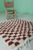 Small Moroccan Checkered Rug – 2.7 x 3 ft