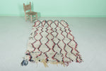 Moroccan Berber Rug – 4 x 6.4 ft | Bold Zigzag Pattern in Red & Black