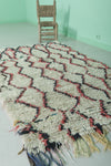 Moroccan Berber Rug – 4 x 6.4 ft | Bold Zigzag Pattern in Red & Black