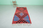 Handwoven Moroccan Rug - Bold Red & Black Abstract Design | 3.4 x 6.6 ft