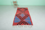 Handwoven Moroccan Rug - Bold Red & Black Abstract Design | 3.4 x 6.6 ft