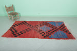 Handwoven Moroccan Rug - Bold Red & Black Abstract Design | 3.4 x 6.6 ft