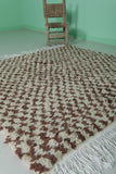 Handmade Moroccan Checkered Rug – 4.9 x 5 ft