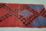 Handwoven Moroccan Rug - Bold Red & Black Abstract Design | 3.4 x 6.6 ft