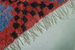 Handwoven Moroccan Rug - Bold Red & Black Abstract Design | 3.4 x 6.6 ft
