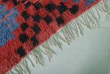 Handwoven Moroccan Rug - Bold Red & Black Abstract Design | 3.4 x 6.6 ft