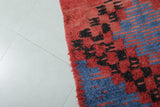 Handwoven Moroccan Rug - Bold Red & Black Abstract Design | 3.4 x 6.6 ft