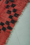 Handwoven Moroccan Rug - Bold Red & Black Abstract Design | 3.4 x 6.6 ft