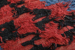 Handwoven Moroccan Rug - Bold Red & Black Abstract Design | 3.4 x 6.6 ft