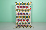 Handmade Moroccan Berber Azilal Runner Rug - 4 FT X 8.1 FT | Colorful Geometric Pattern