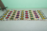 Handmade Moroccan Berber Azilal Runner Rug - 4 FT X 8.1 FT | Colorful Geometric Pattern