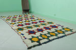 Handmade Moroccan Berber Azilal Runner Rug - 4 FT X 8.1 FT | Colorful Geometric Pattern