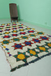 Handmade Moroccan Berber Azilal Runner Rug - 4 FT X 8.1 FT | Colorful Geometric Pattern