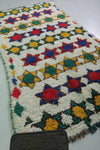 Handmade Moroccan Berber Azilal Runner Rug - 4 FT X 8.1 FT | Colorful Geometric Pattern