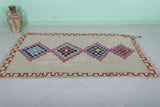 Old Handmade Moroccan Berber Rug – 3.7 x 6.2 ft | Unique Diamond Design