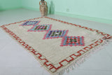 Old Handmade Moroccan Berber Rug – 3.7 x 6.2 ft | Unique Diamond Design