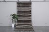 Entryway Berber Moroccan Handwoven Rug – 4.3 FT X 11.2 FT | Striped Neutral Tones