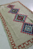 Old Handmade Moroccan Berber Rug – 3.7 x 6.2 ft | Unique Diamond Design