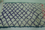 Handwoven Moroccan Berber Rug - Ivory with Bold Purple Accents