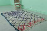 Handwoven Moroccan Berber Rug - Ivory with Bold Purple Accents