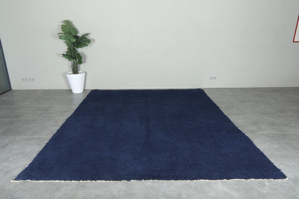 Navy Moroccan beni ourain rug - Handmade wool carpet - 8.3 ft x 10 ft
