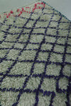 Handwoven Moroccan Berber Rug - Ivory with Bold Purple Accents