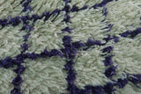 Handwoven Moroccan Berber Rug - Ivory with Bold Purple Accents