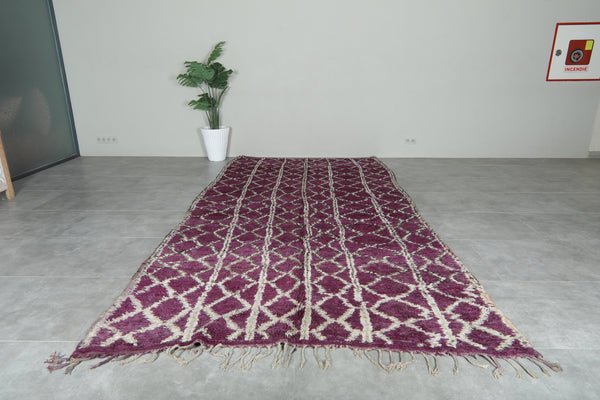 Purple Moroccan rug with geometric designe 6.7 ft x 13.2 ft - Handmade