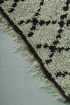 Handwoven Moroccan Rug - Classic White with Diamond Patterns 2.9 x 6.2 ft