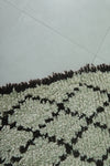 Handwoven Moroccan Rug - Classic White with Diamond Patterns 2.9 x 6.2 ft