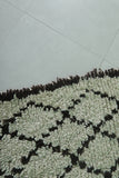 Handwoven Moroccan Rug - Classic White with Diamond Patterns 2.9 x 6.2 ft