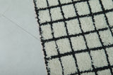 Handmade Berber Checkered Rug – 4.5 x 6.6 ft Black and White Wool Rug