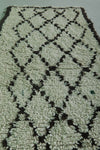Handwoven Moroccan Rug - Classic White with Diamond Patterns 2.9 x 6.2 ft