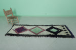 2.1 x 6.8 ft Moroccan Berber Rug | Vibrant Diamond Pattern