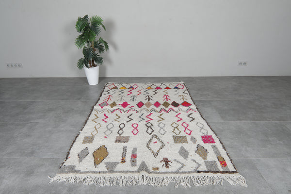 Handmade wool rug 4.3 X 6.9 FT