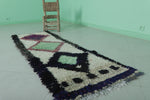 2.1 x 6.8 ft Moroccan Berber Rug | Vibrant Diamond Pattern