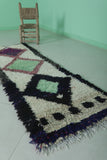 2.1 x 6.8 ft Moroccan Berber Rug | Vibrant Diamond Pattern