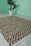 Handmade Moroccan Checkered Rug – 4.4 x 6.3 ft