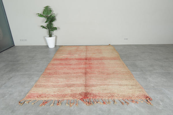 vintage moroccan rug  6.7 ft x 10 ft - handmade wool carpet