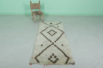 Moroccan Rug - Handmade Berber Shag Rug with Geometric Design | 2.3 x 5.7 ft