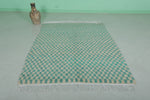 Handmade moroccan berber checkered rug 4.6 FT X 6.3 FT